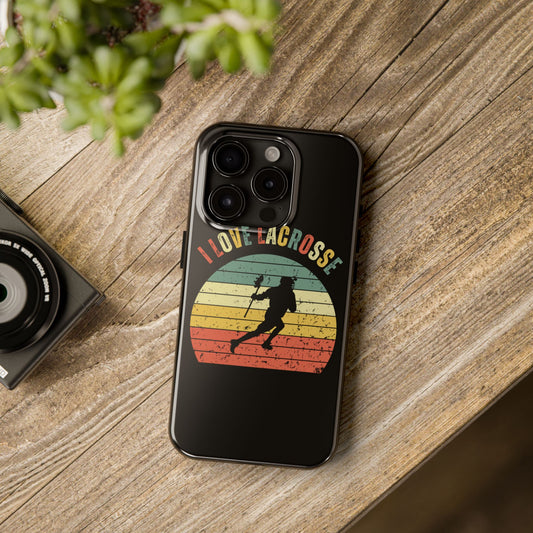 I Love Lacrosse Mens - Phone Case