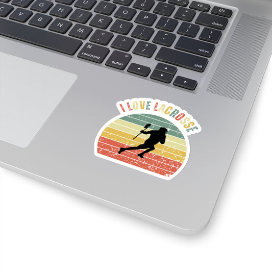 I Love Lacrosse Mens - Sticker